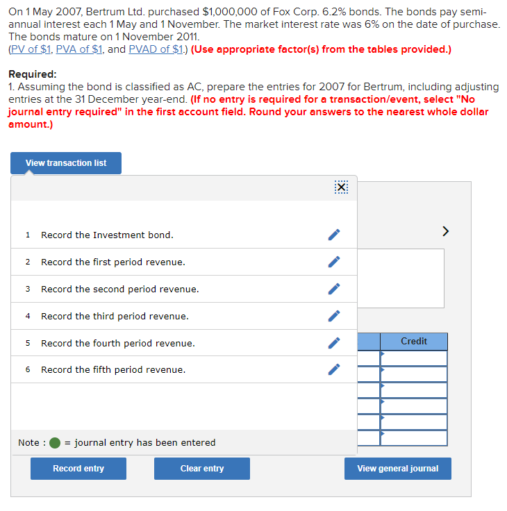 for part 2 you only need to do the JE for 2007,
