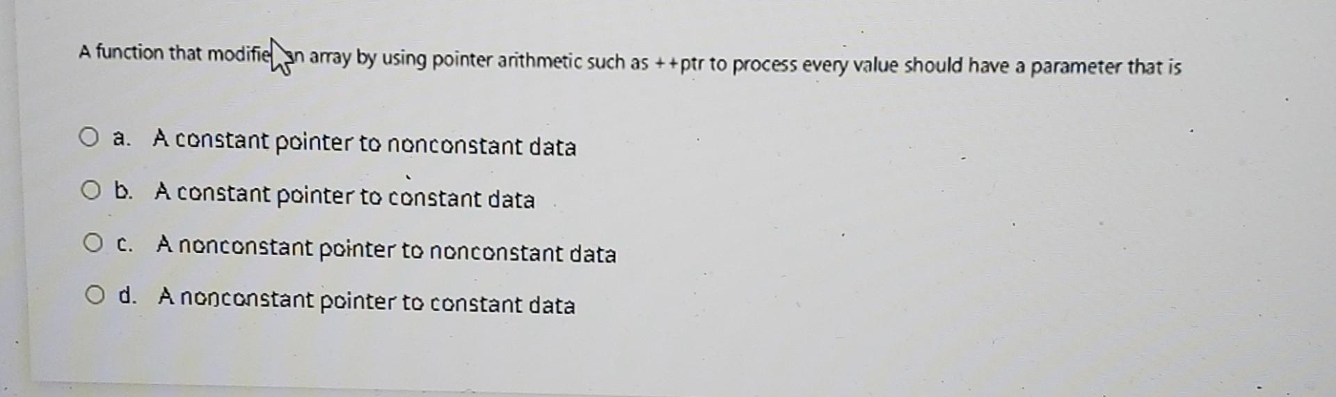 by using pointer arithmetic such as ++ptr to process every value should