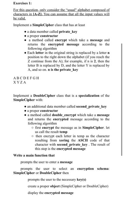 python Exercises 1: For this question, only consider the usual" alphabet composed