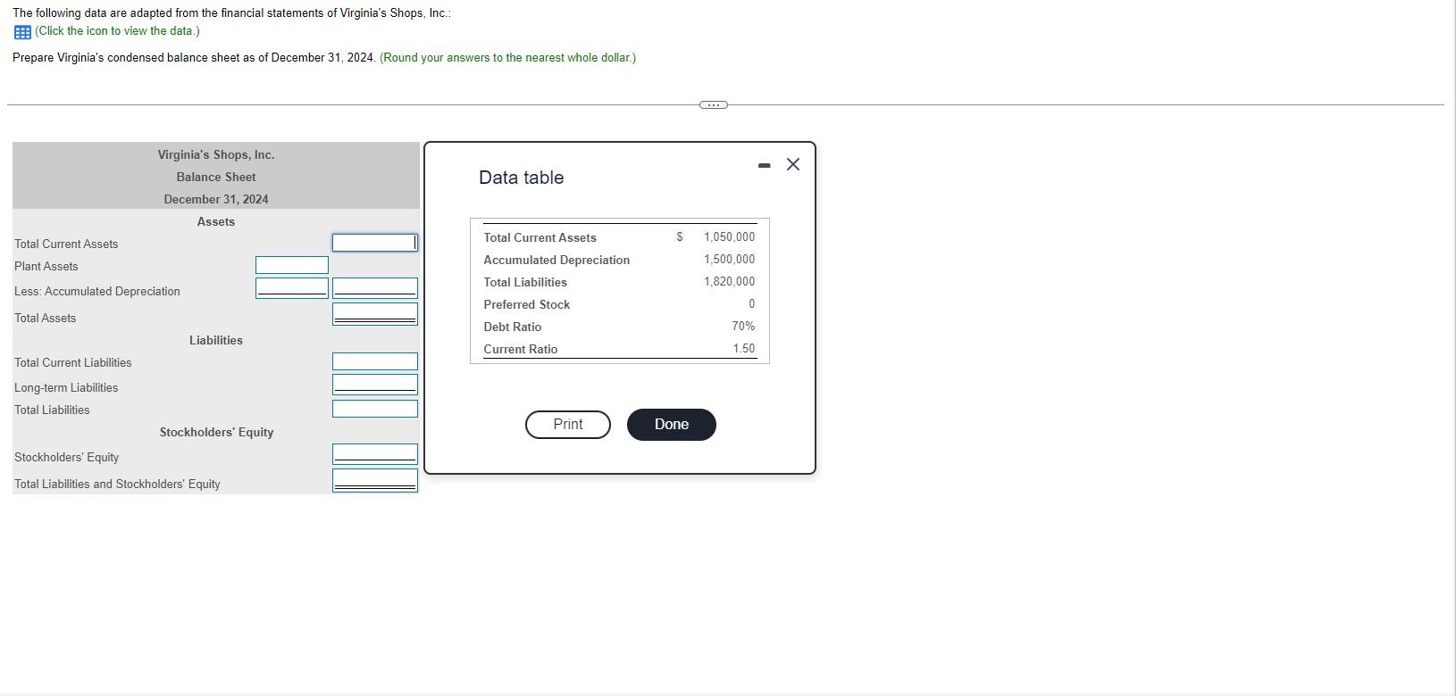 Please Help :( The following data are adapted from the financial statements