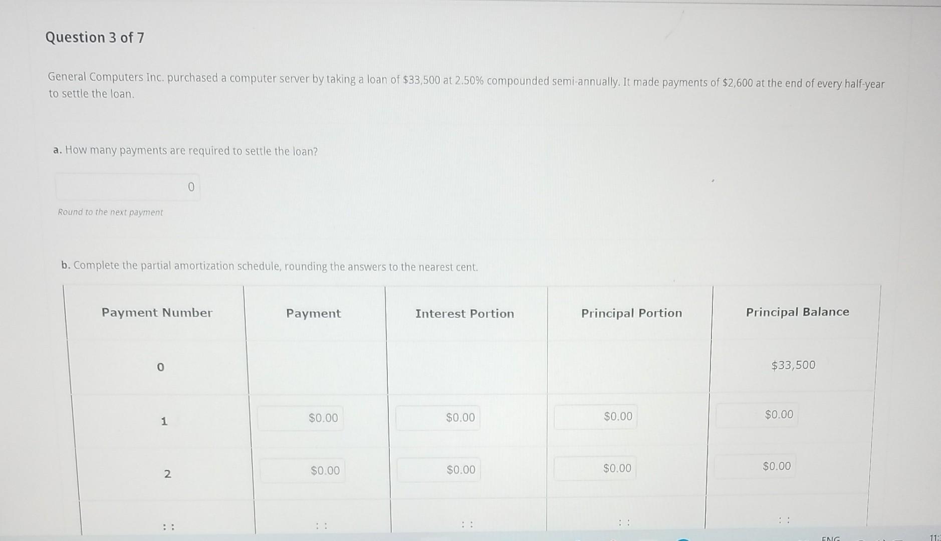  General Computers Inc. purchased a computer server by taking a loan