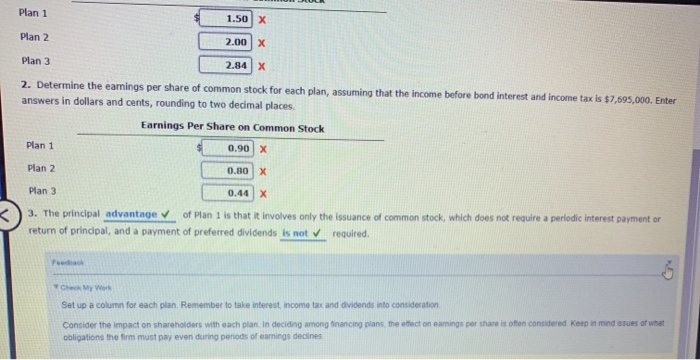 dont know where i went wrong Effect of Financing on Earnings Per