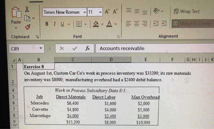 materials of $14400 are purchased on account from Wholesaler Co. 8/8 $3200