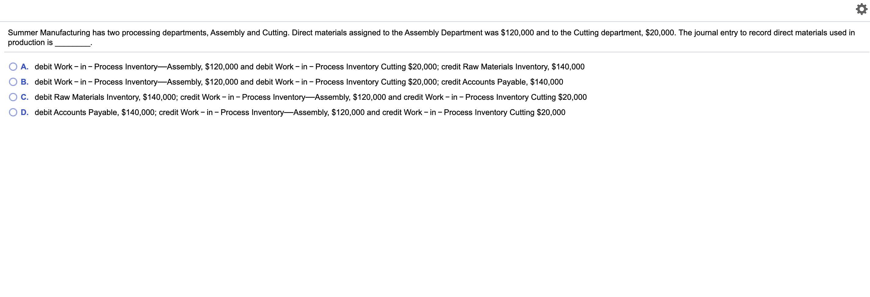 Please help! Summer Manufacturing has two processing departments, Assembly and Cutting.