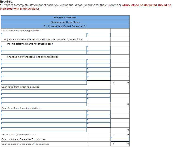 [The following information applies to the questions displayed below.] Forten Company's current