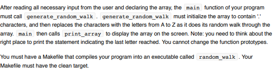 and Exercise 3 on p217 Write a program called random_walk.c that generates
