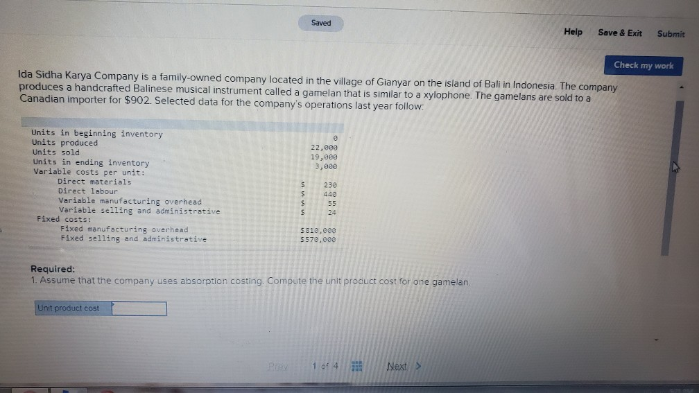  Saved Help Save & Exit Submit Check my work Ida Sidha