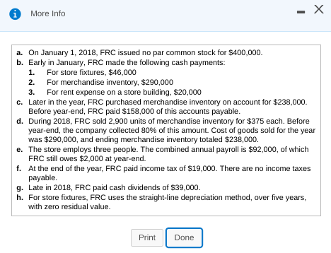 income statement for the year ended December 31, 2018 Use the single-step