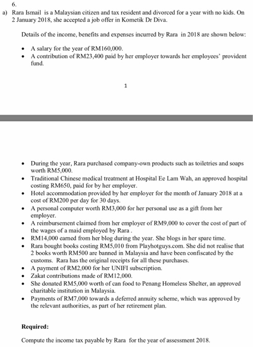 Please answer this question based on MALAYSIA. its a taxation question. the