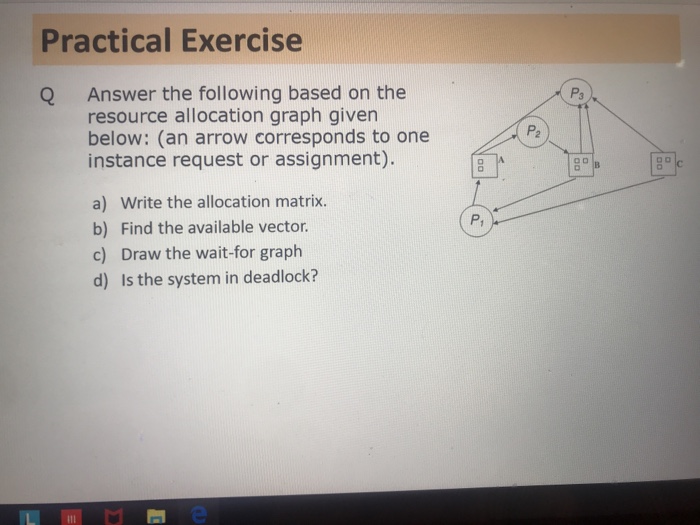  Deadlock Practical Exercise Q Answer the following based on the P3