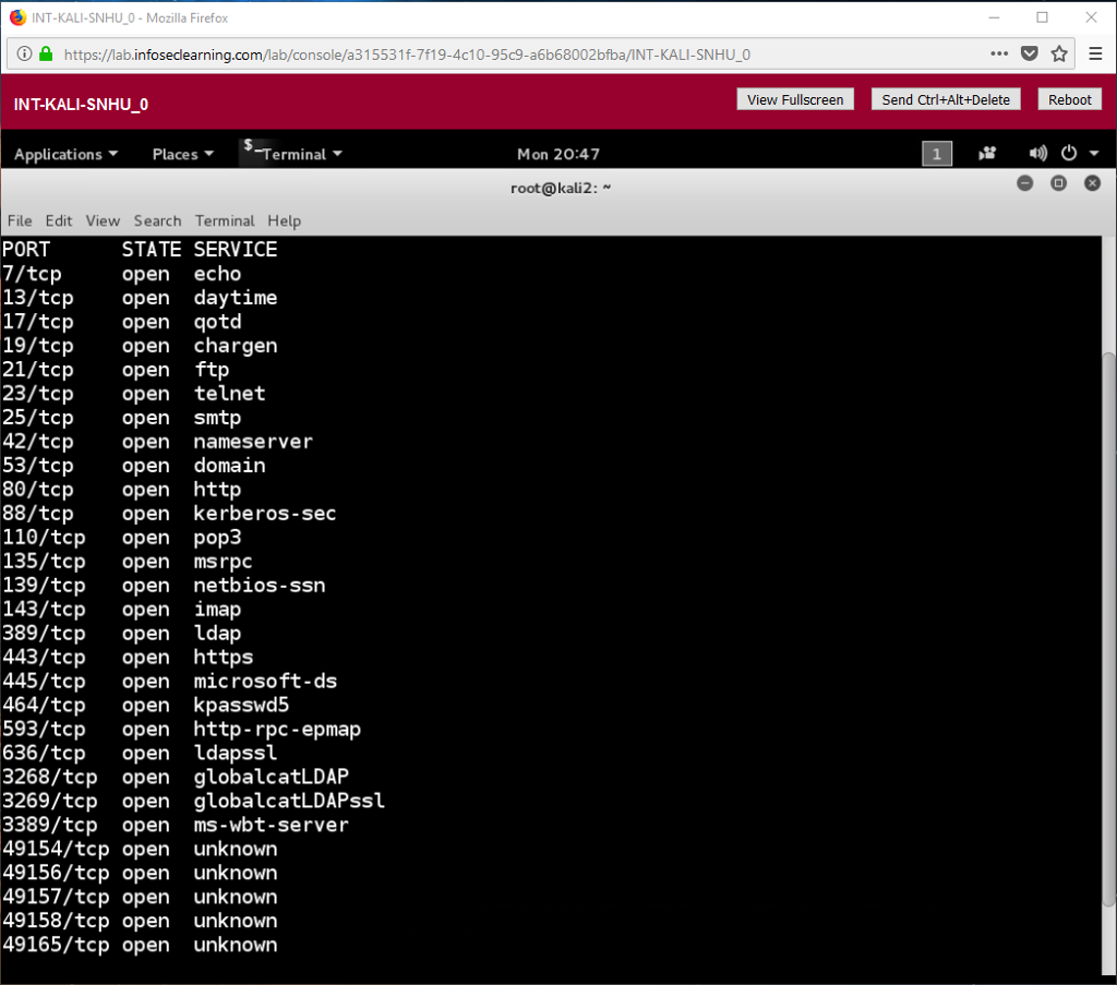 open ports on a specific network.Only web services (HTTP and HTTPs) and