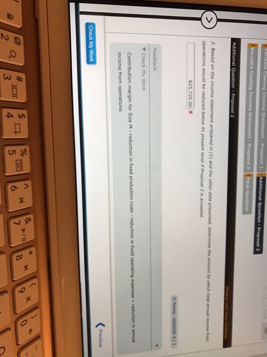 M size, and management is considering three proposals: (1) continue size M,