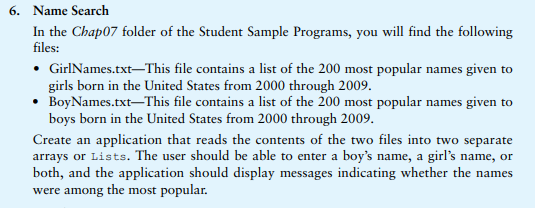 Use Visual Studio 2017 using C# and show all codes 6. Name