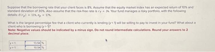  Suppose that the borrowing rate that your client faces is 8%.