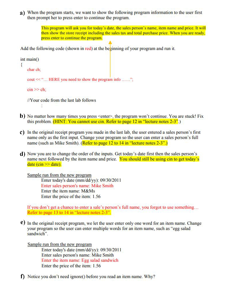 on in class. I need to solve the problems given based on