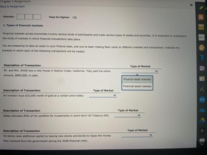  Chapter 2 Assignment Back to Assignment Attempts: Keep the Highest: /20