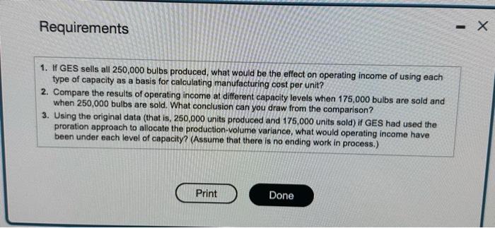 on operating income of using each type of capacity as a basis