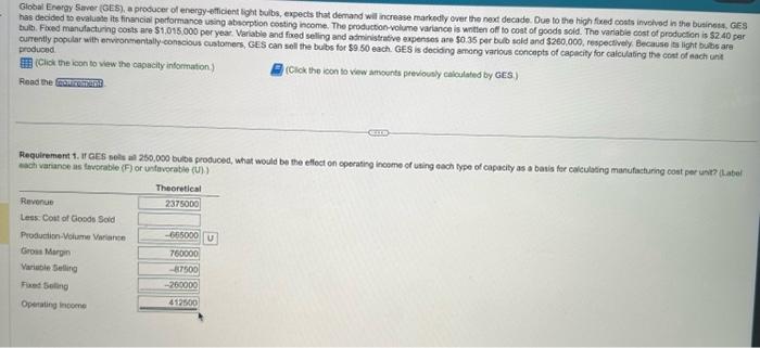 for calculating manufacturing cost per unit? 2. Compare the results of operating