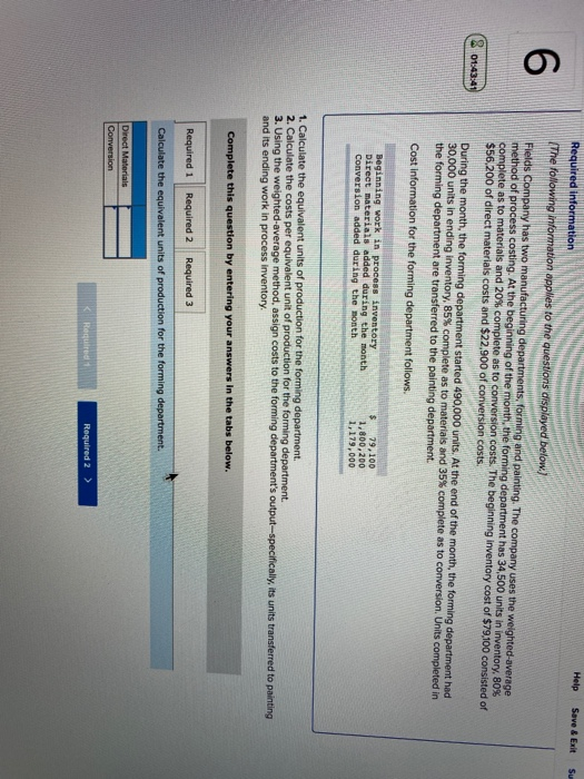  Sy 6 Help Save & E Required information The following information