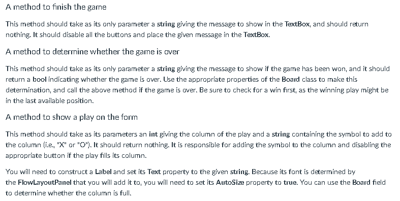 or that the game was drawn. It only needs to support playing