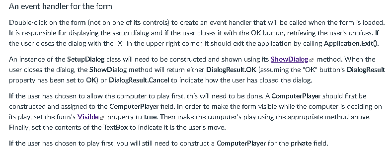 it needs to leave the final board visible until the user exits