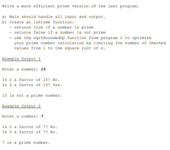 that determines if a number is prime. A Prime Number can only