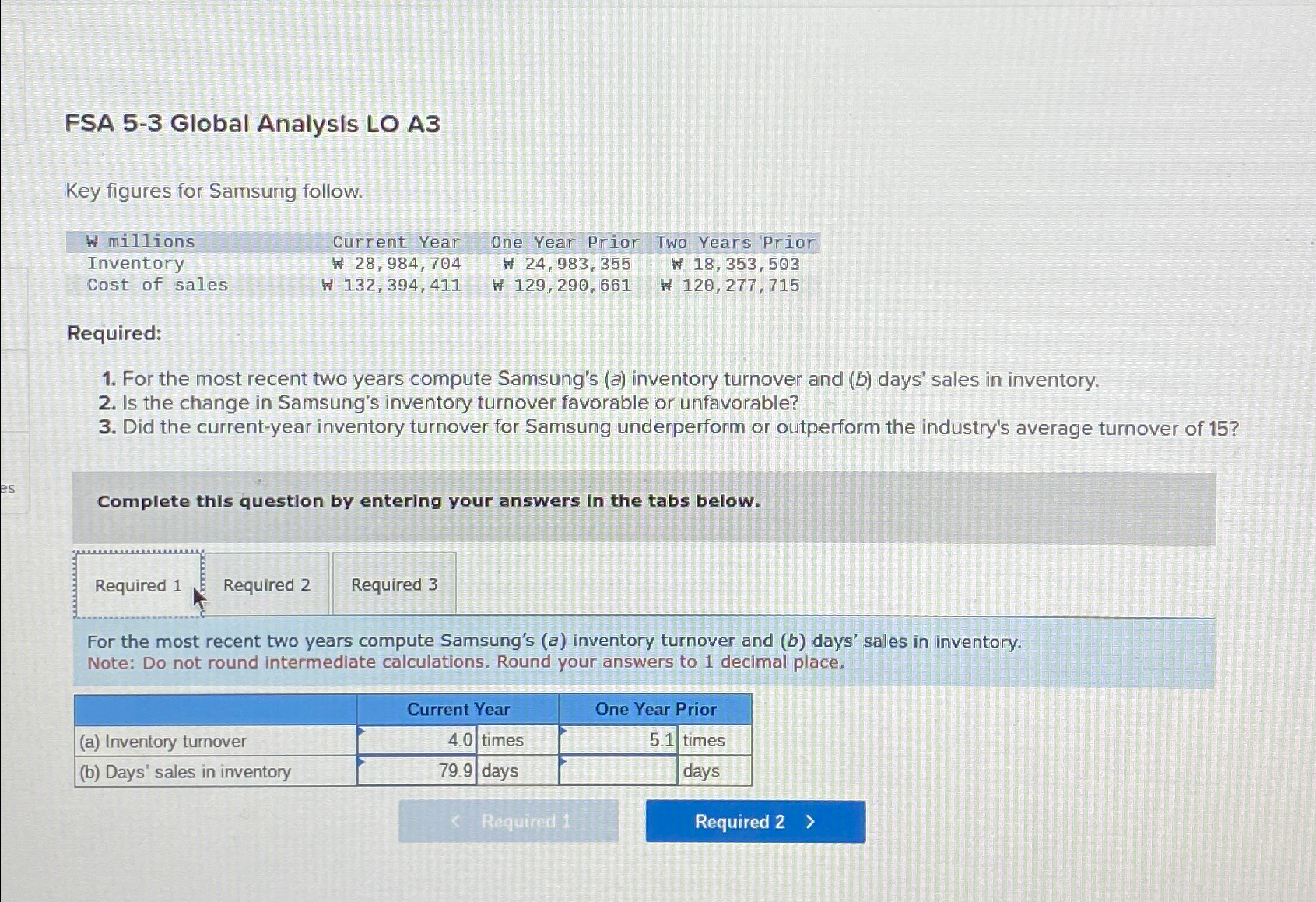  FSA 5-3 Global Analysis LO A3 Key figures for Samsung follow.
