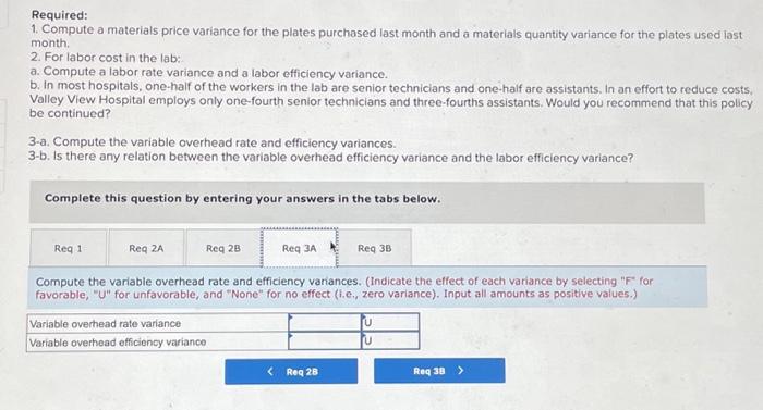 hospital's lab. Charges for lab tests are consistently higher at Vatley View