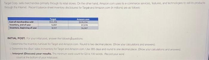  INITIAL POST: For Your initisi post anewe the folownglowostons: Interpret (Disouss)