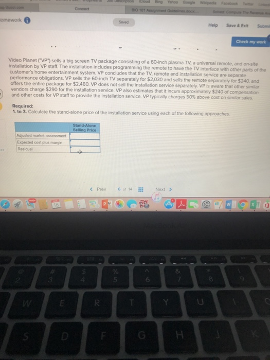  8I0 101 omework Help Save&ExitSubmi Check my work Video Planet (VP)