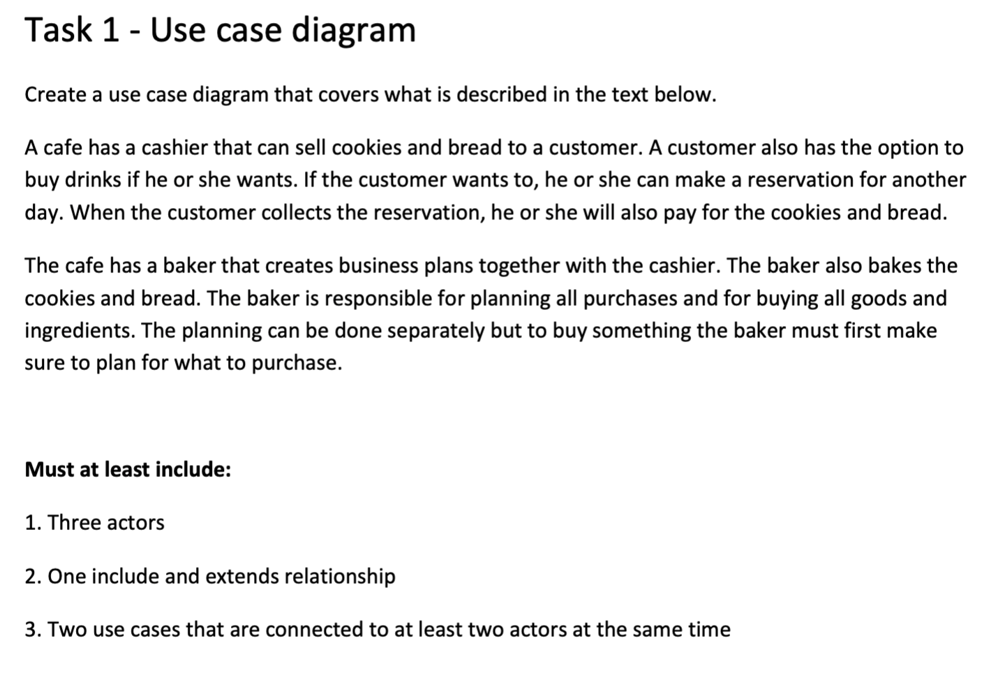 please use starUML Task 1 - Use case diagram Create a use