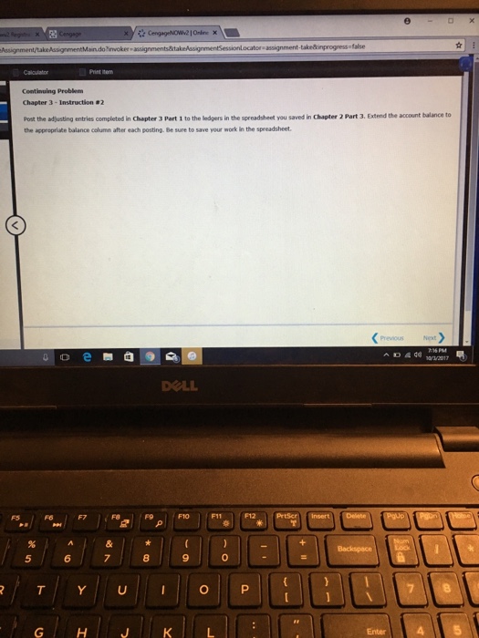  ntSessionlocatoraassignment-take&inprogress false Print item Chapter 3 Instruction #2 Post the adjusting