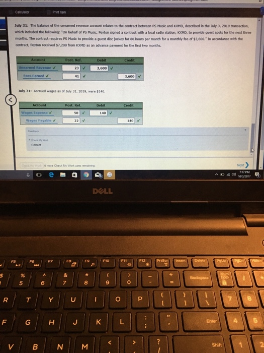 to the appropriate balance column after each posting. Be sure to save