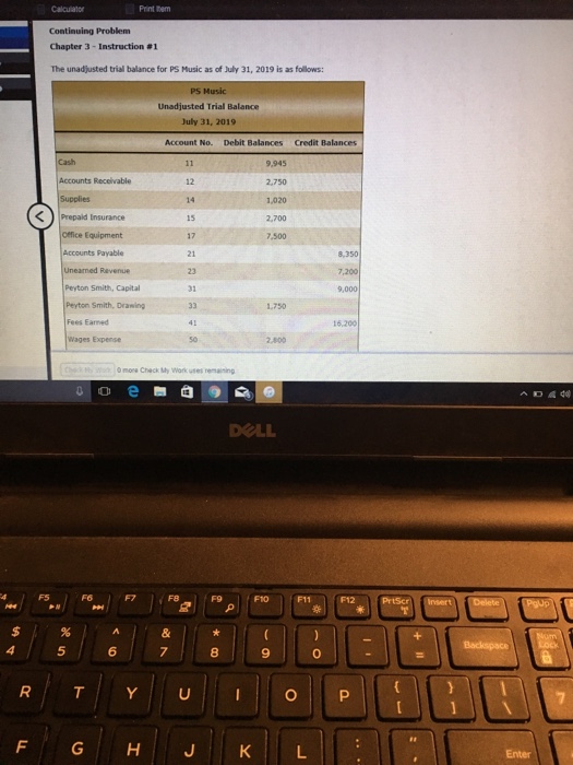your work in the spreadsheet. PrtSer Insert 5 8 9 0 YU