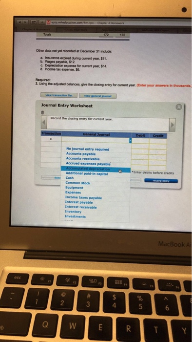 current year using the adjusted balances. 