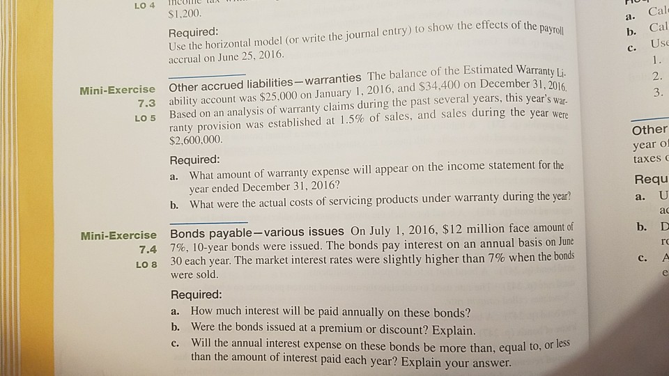  I need help with knowing which formula to use. LO 4
