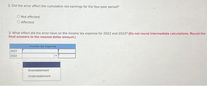 show the following (amounts in thousands of dollars): An audit revealed that