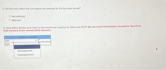 in determining these amounts, the ending inventory for 2022 was understated by