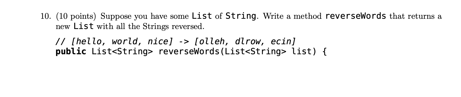 Hi, could you please solve the question using Java Linked List 10.