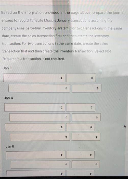  Based on the information provided in the page above, prepare the