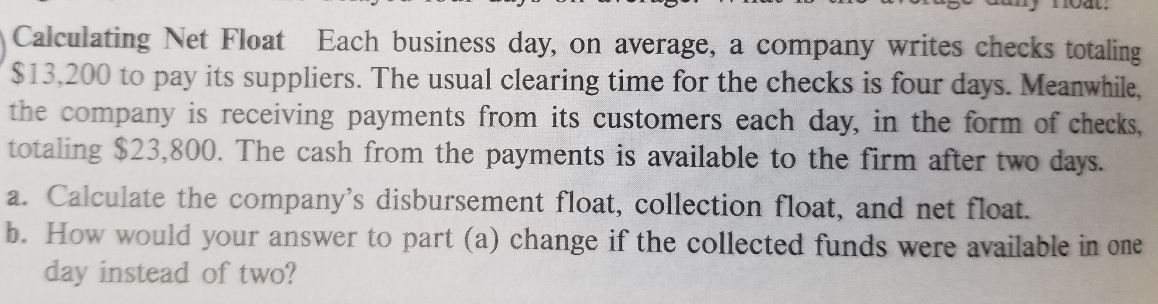 Calculating Net Float 