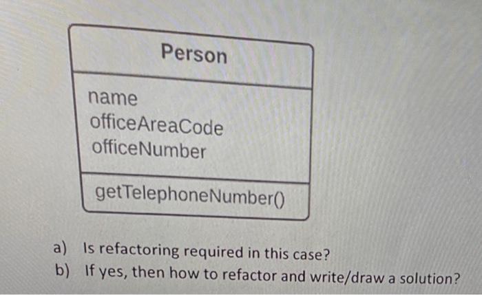  a) Is refactoring required in this case? b) If yes, then