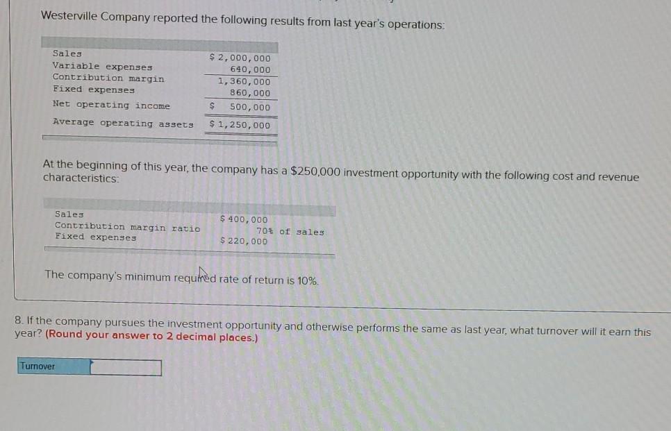 this year, the company has a $250,000 investment opportunity with the following