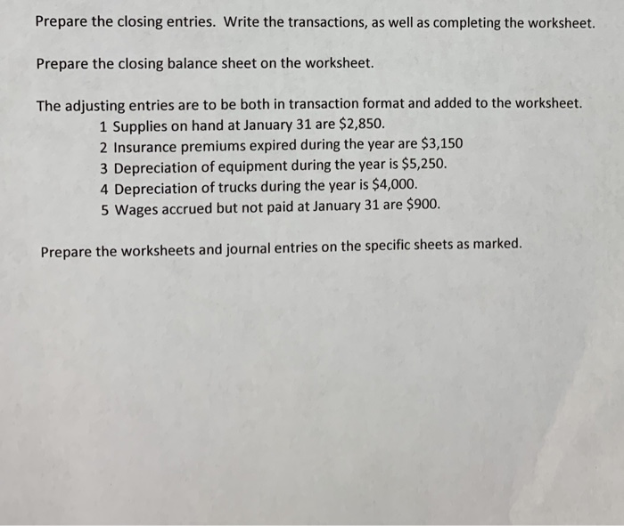 the period ending worksheet. You wil find the unadjusted trial balance on