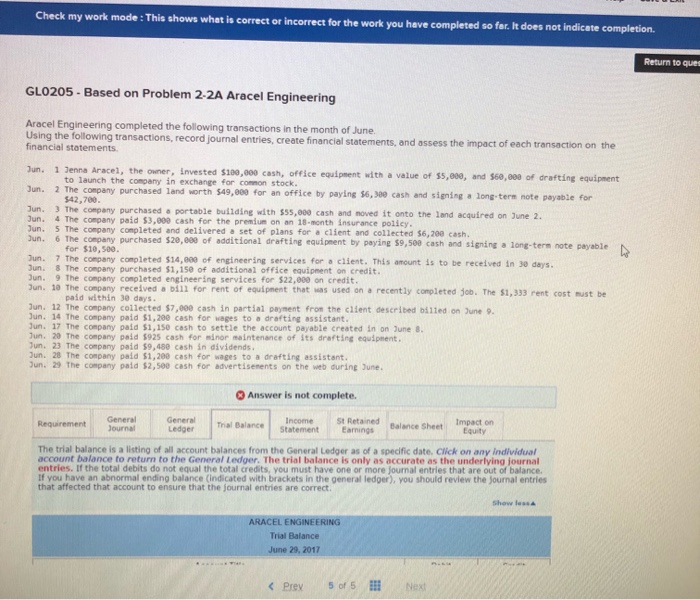  income statement Check my work mode : This shows what i