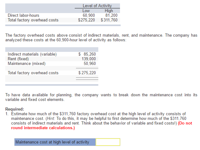 Problem 2-17 High-Low Method; Predicting Cost [LO2-4, LO2-5] Sawaya Co., Ltd., of