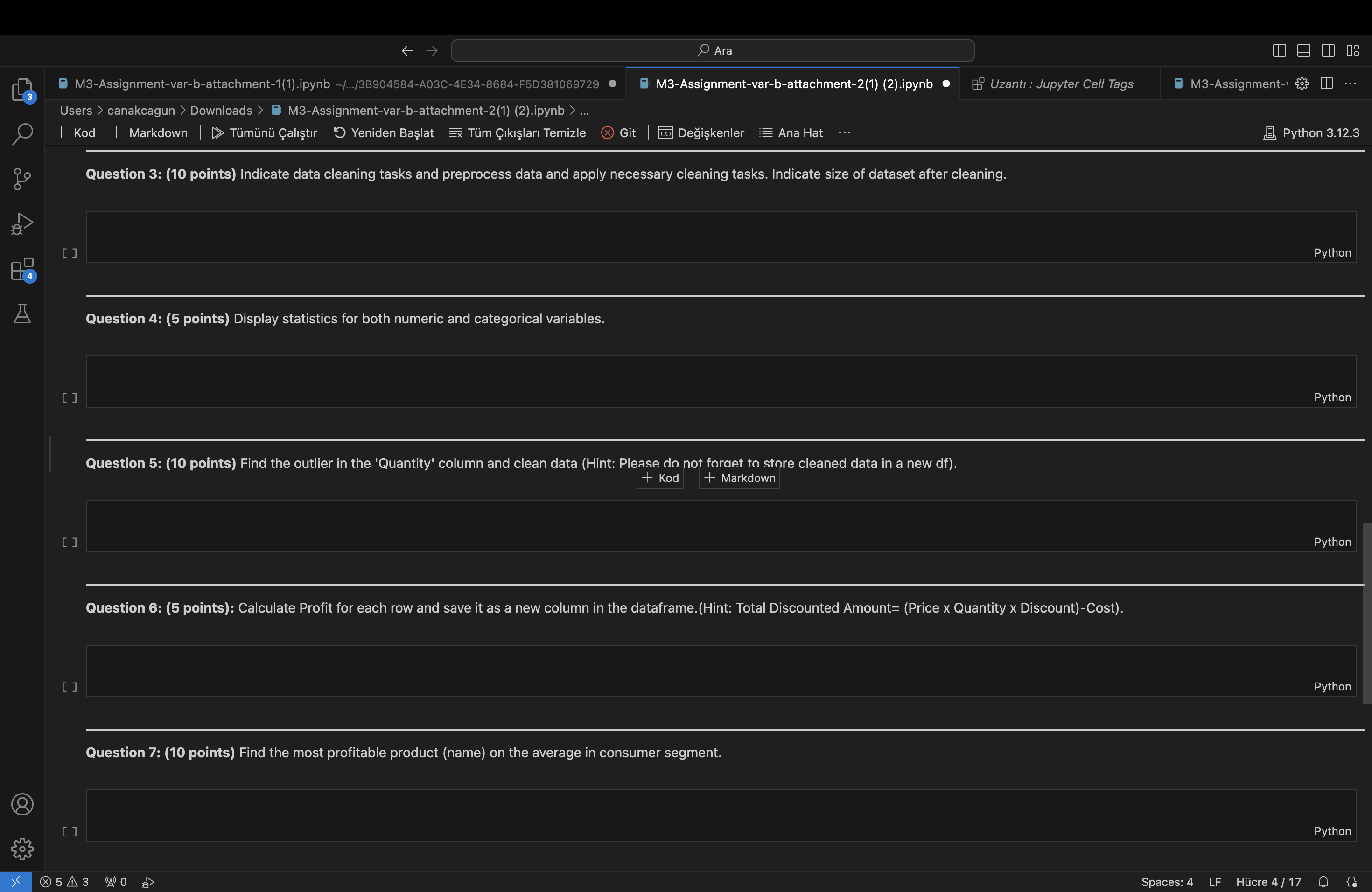  Question 3: (10 points) Indicate data cleaning tasks and preprocess data