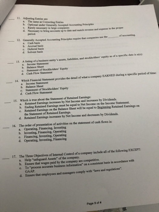  Adjusting Entries are The same as Correcting Entries b. Optional under