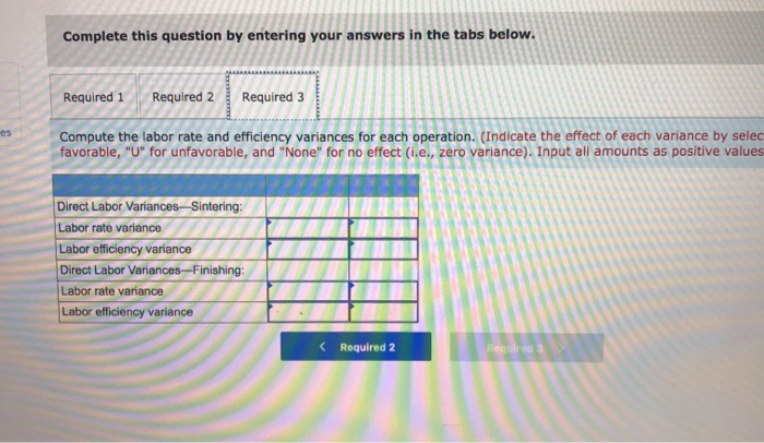 The company uses a standard cost system, with the following standards for