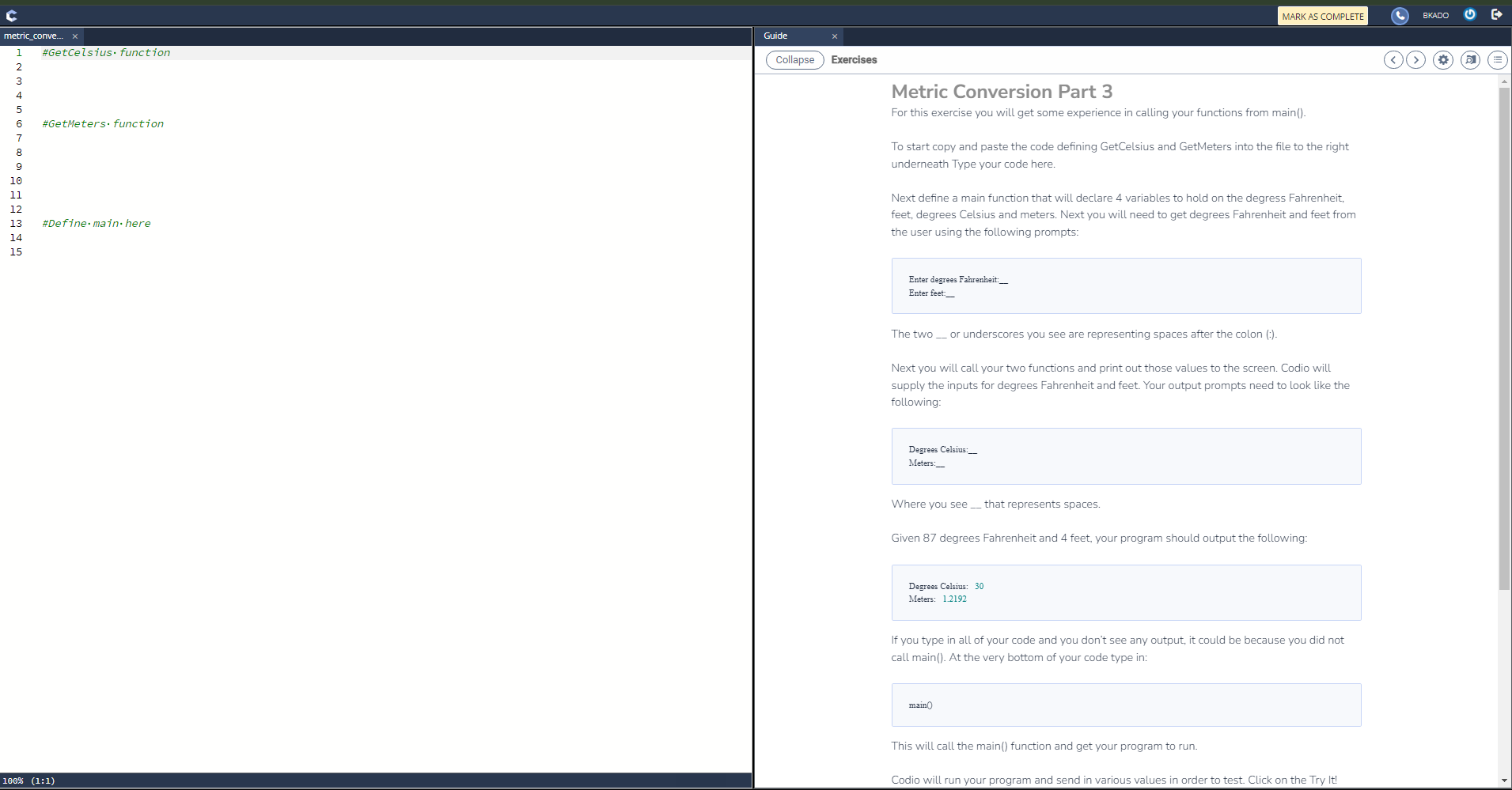  Metric Conversion Part 3 For this exercise you will get some